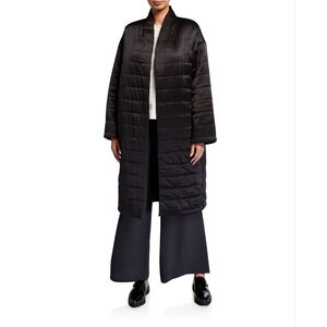 Black Quilted Long Coat